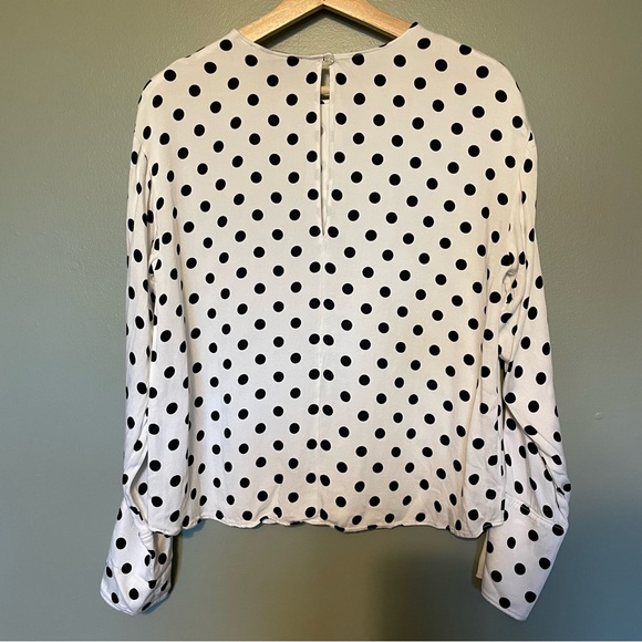 Something Navy Black/White Polka Dot Pullover Blouse Size Small - Picture 7 of 7